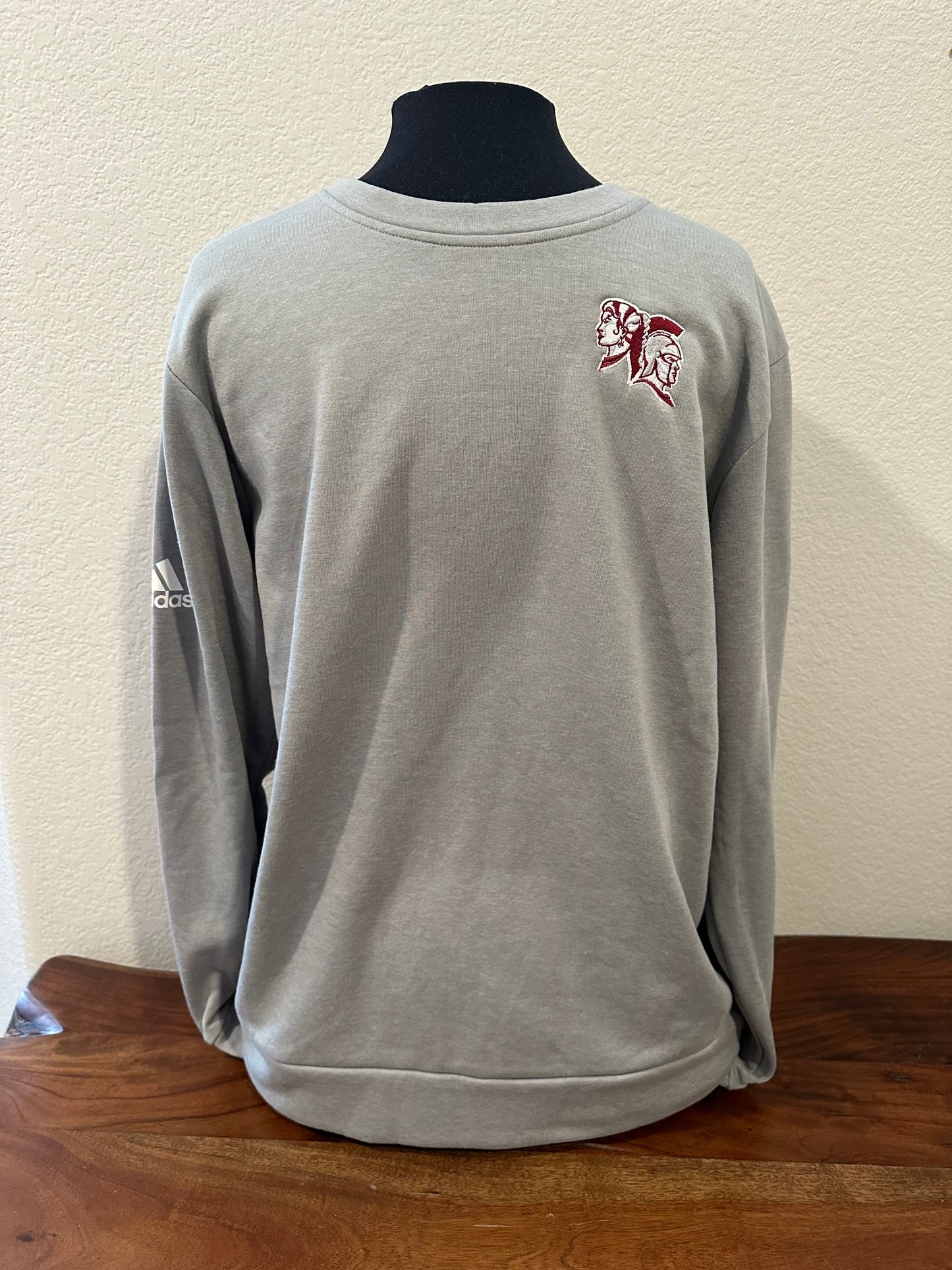 Spearfish Spartans Adidas Crew Sweatshirt - Gray