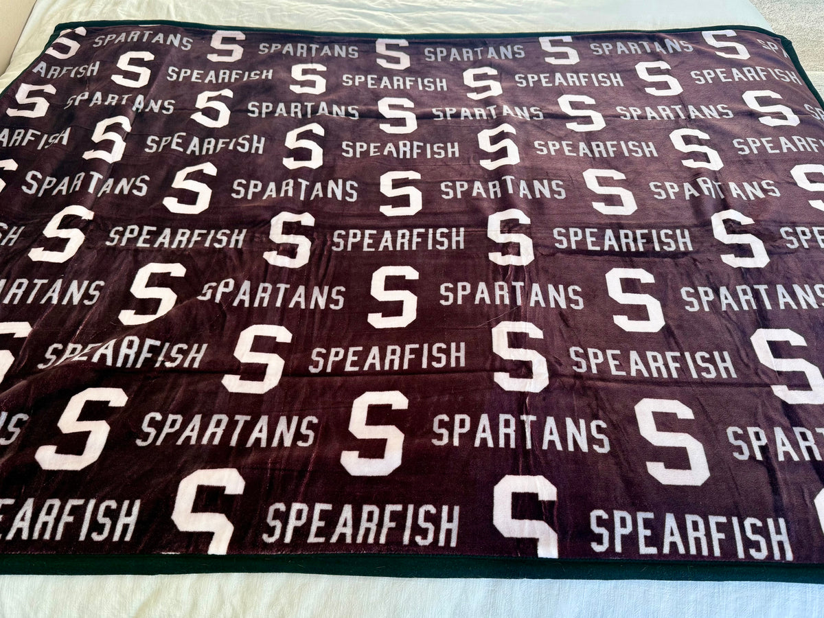 NEW!! Spearfish Spartans Plush Throw Blanket