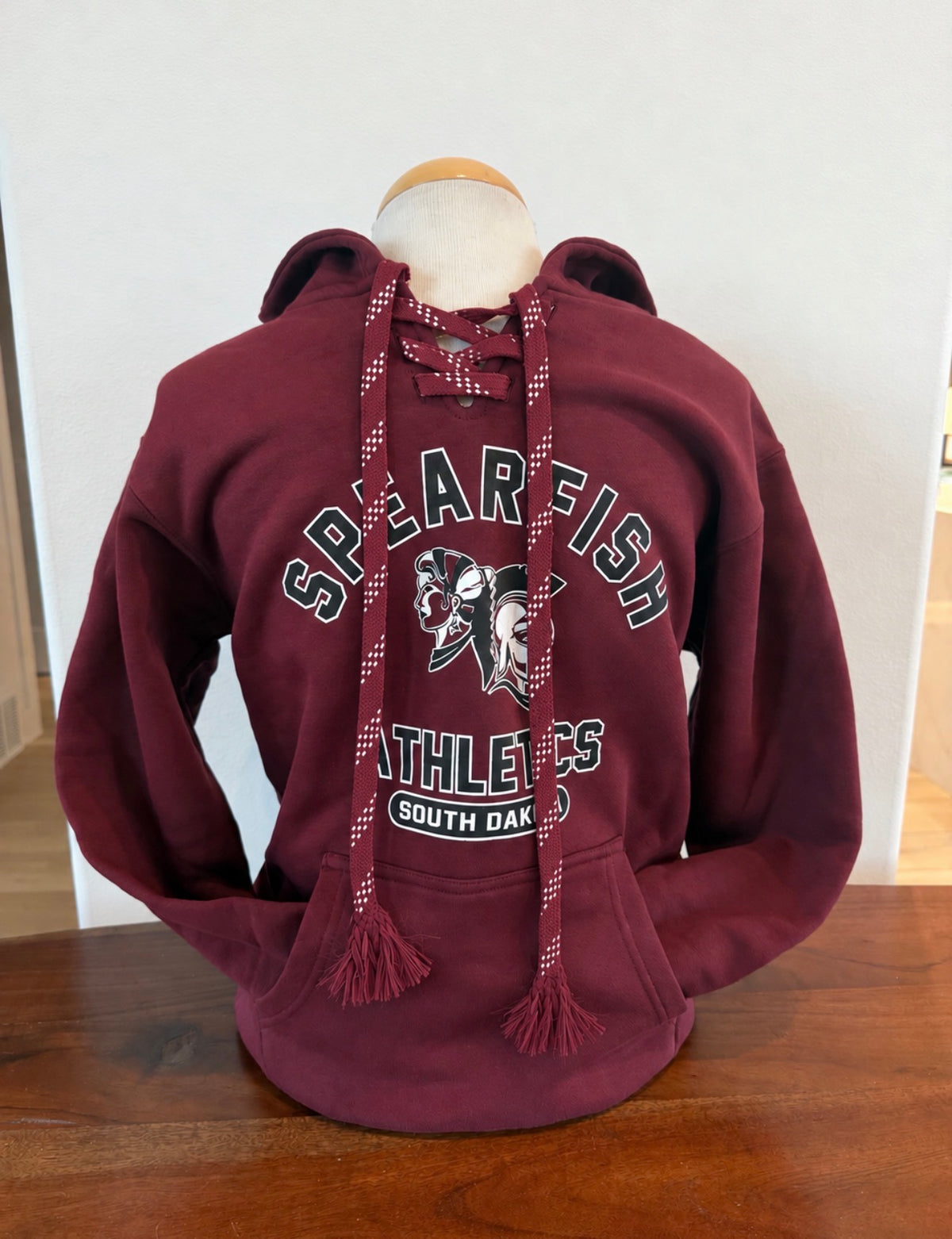 NEW!! Spearfish Spartans YOUTH Heavyweight Reverse Weave Laced Hoodie