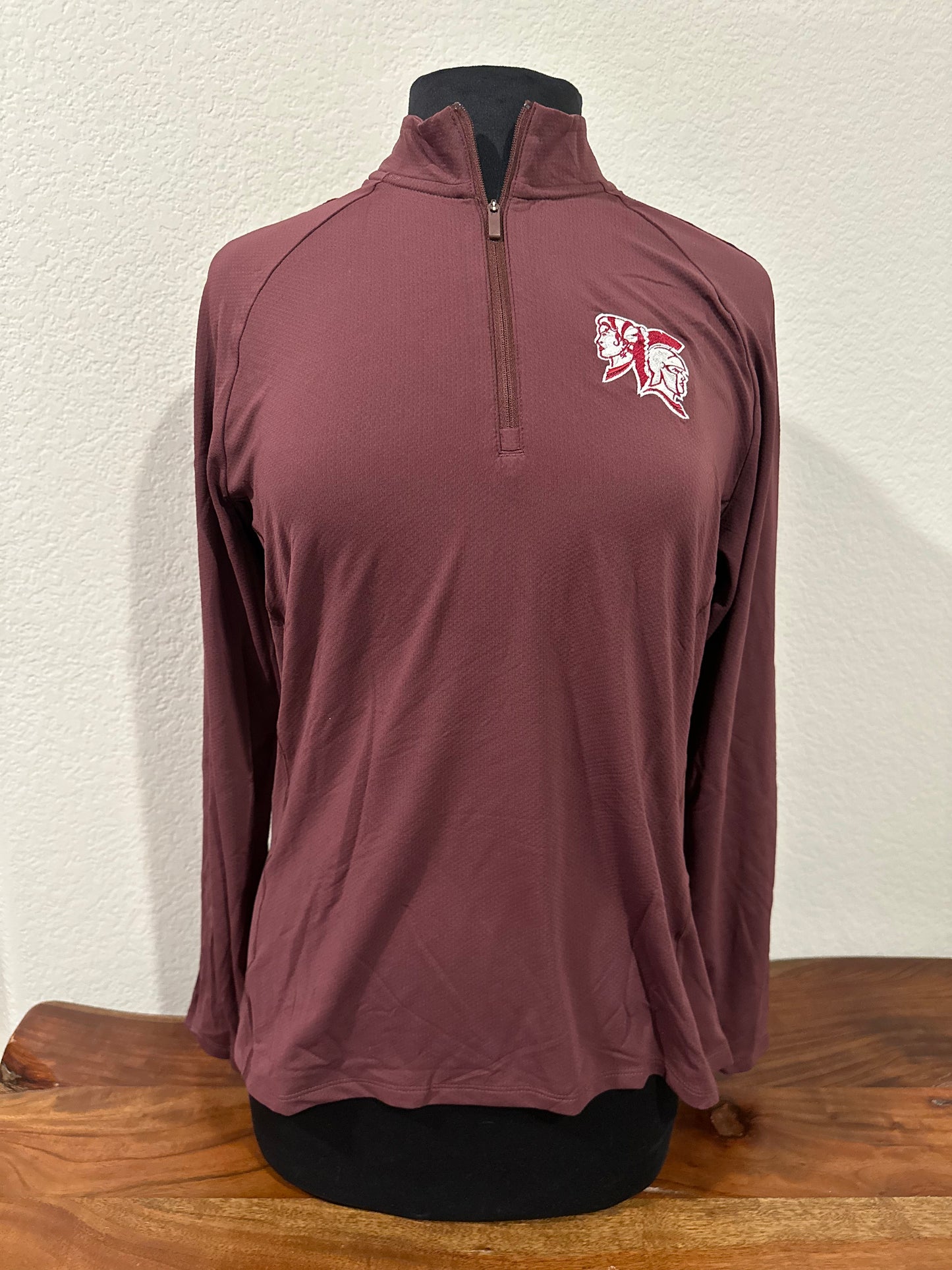 NEW!! Spearfish Spartans Adidas Women's Ultimate365 Quarter Zip Polo - Maroon